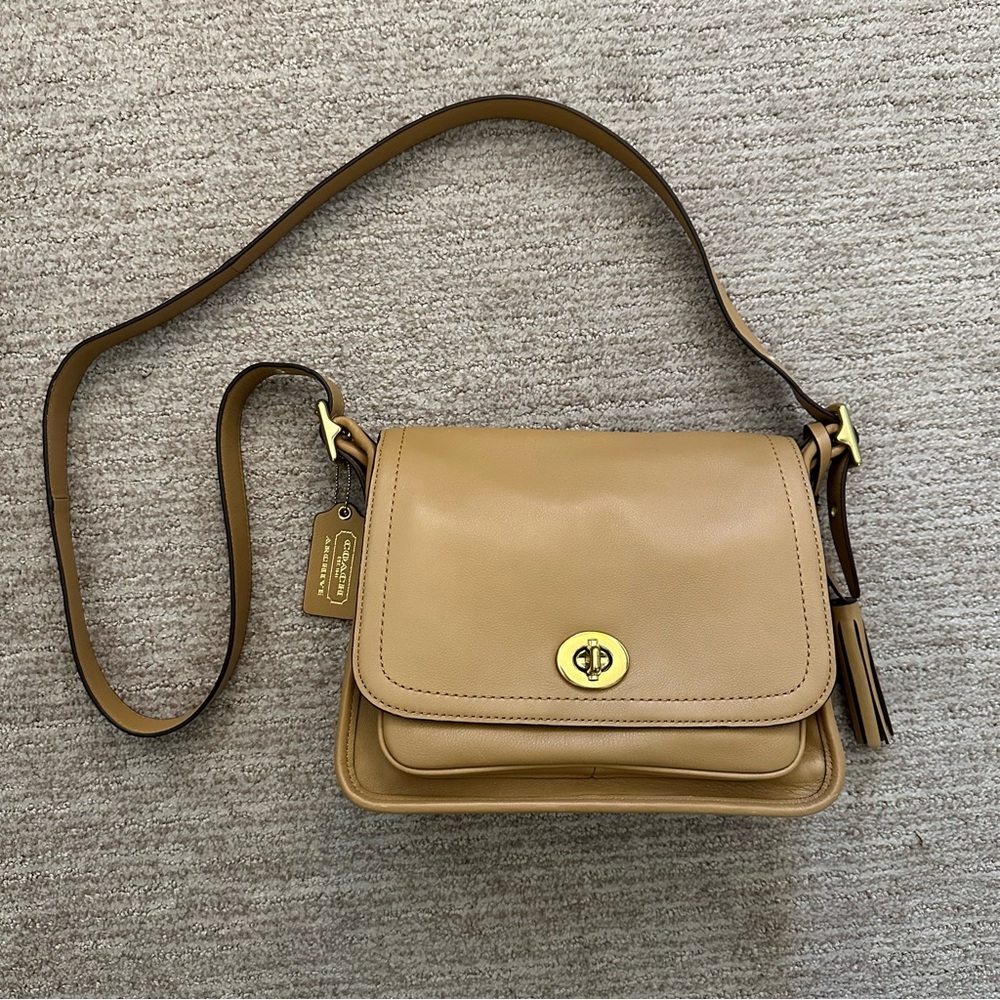 Coach Tan Leather Legacy Archive Rambler Crossbody Bag Tassel Purse 21194 - Picture 3 of 9